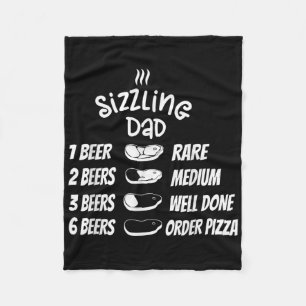 Sizzelnder Dad Fleisch Bier Pizza Lustiger Bbq Fleecedecke