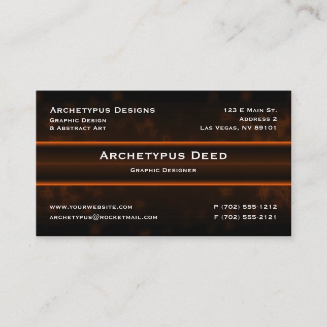 Sizzle-Visitenkarte - Orange Visitenkarte (Vorderseite)