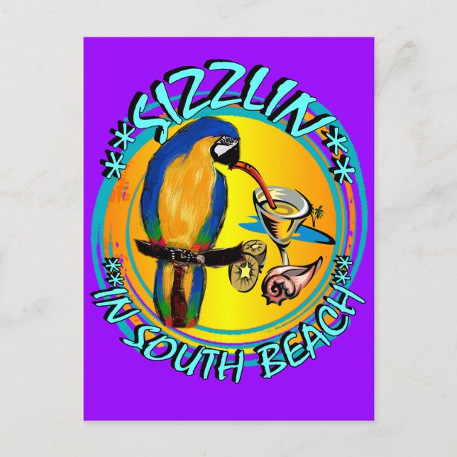 SIZZLIN PARROTS POSTKARTE (Vorderseite)