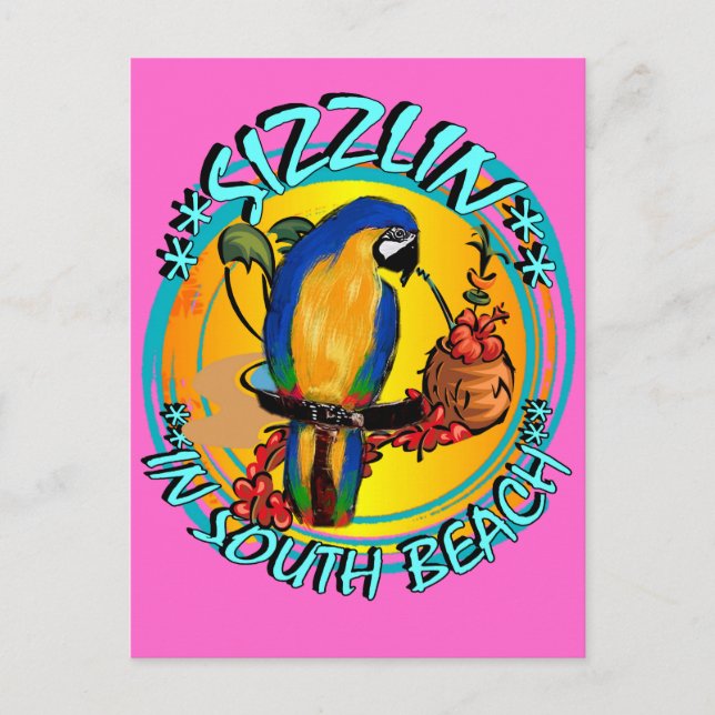 SIZZLIN PARROTS POSTKARTE (Vorderseite)