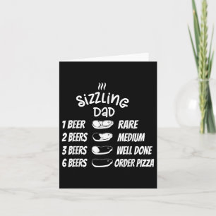 Sizzling Vater Meat Beer Pizza Funny Grillen Karte