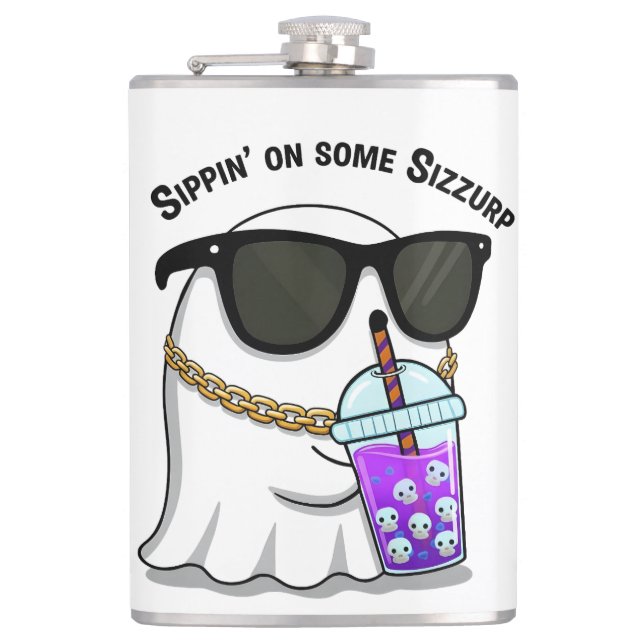 Sizzurp Ghost Kawaii Flask Flachmann (Vorderseite)