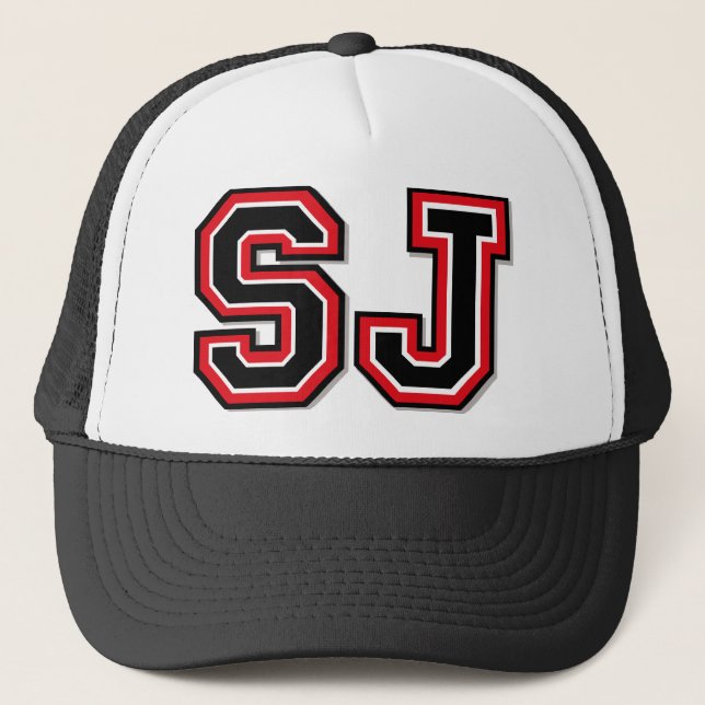 'SJ' Monogram Truckerkappe (Vorderseite)