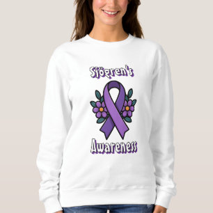 Sjögren-Bewusstsein   Lila Band mit Blumen Sweatshirt