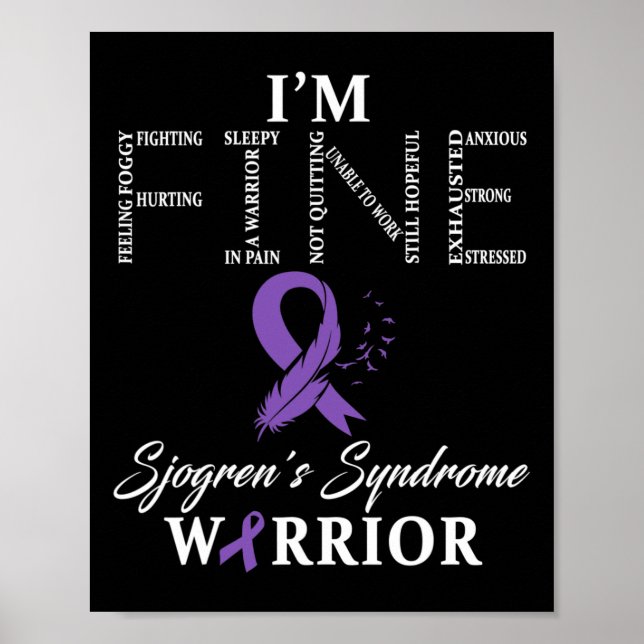 Sjogren-Syndrom Warrior I'm Fine-Down-Syndrom Poster (Vorne)