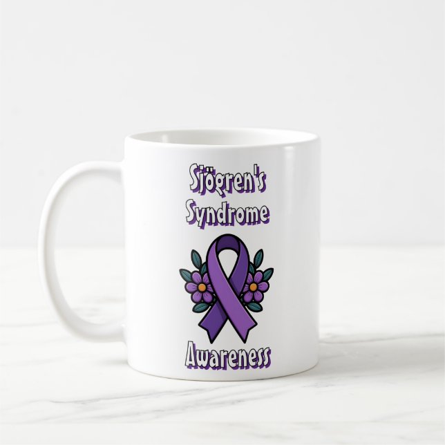 Sjögren's Awareness | Purple Ribbon Kaffeetasse (Links)