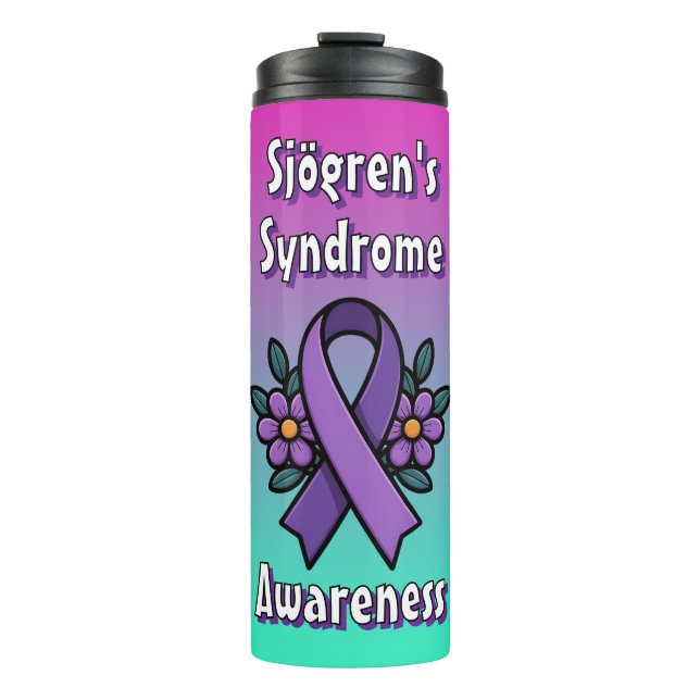 Sjögren's Awareness | Purple Ribbon Thermosbecher (Vorderseite)