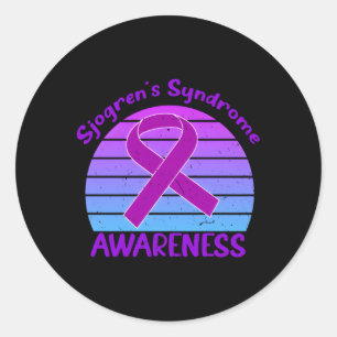 Sjogrens Syndrome Awareness Lila Ribbon Sjogren' Runder Aufkleber
