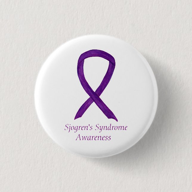 Sjogrens Syndrome Awareness Ribbon Custom Art Butt Button (Vorderseite)