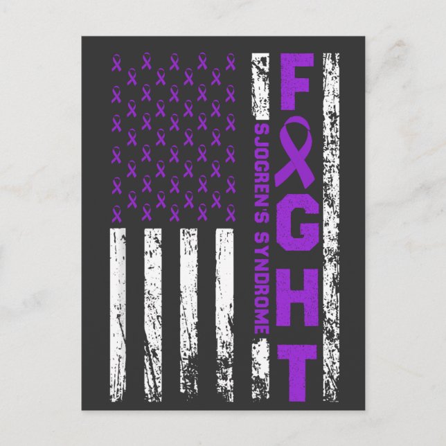 Sjogren's Syndrome Ribbon Fight US Flag Postkarte (Vorderseite)