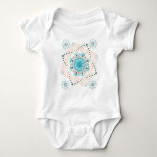 SK8 Aqua florale Mandalas  Baby Strampler