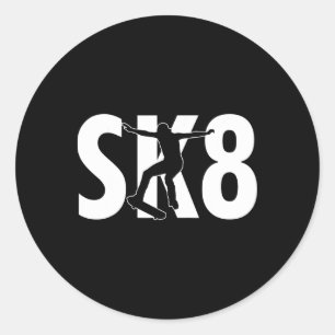 Sk8 Cool Skateboard-Design Skateboarding-Tricks Sk Runder Aufkleber