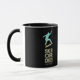 Sk8 oder Die! Olli Skater Vintag für Skateboarder Tasse