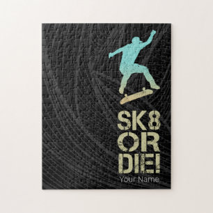 Sk8 Or Die! Olli Skater Vintage Für Skateboarder Puzzle