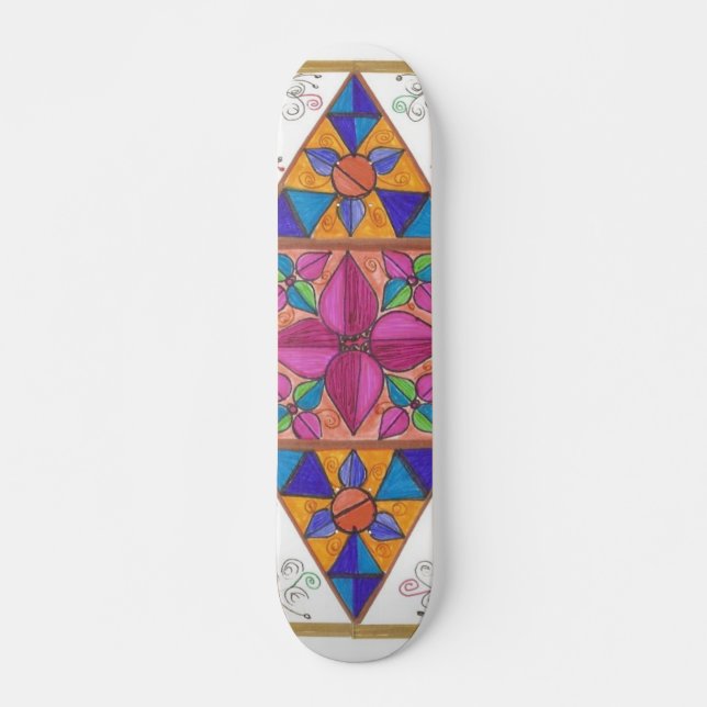 Sk8er Geometrie-Kunst Sk8Board Skateboard (Vorne)