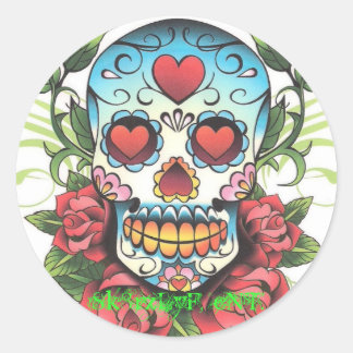 Sk8rzLyF Skull - Rose 001, Sk8rzLyF, eNT. Runder Aufkleber