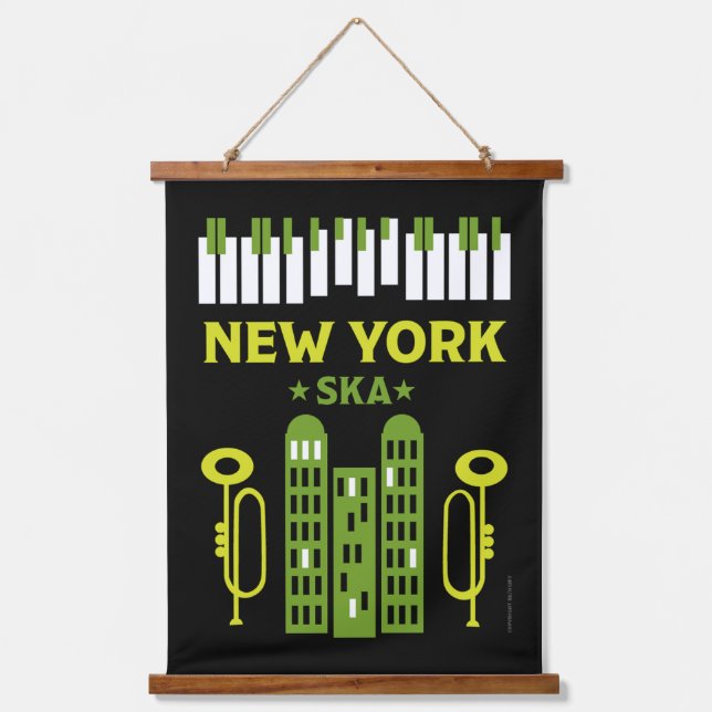 Ska Jazz Music Wandteppich Mit Holzrahmen (Vorderseite)