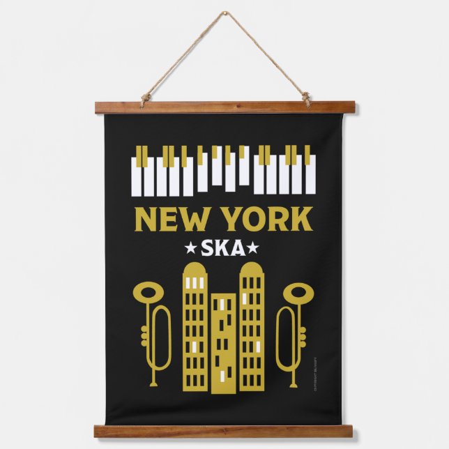 Ska Jazz Wandteppich Mit Holzrahmen (Vorderseite)