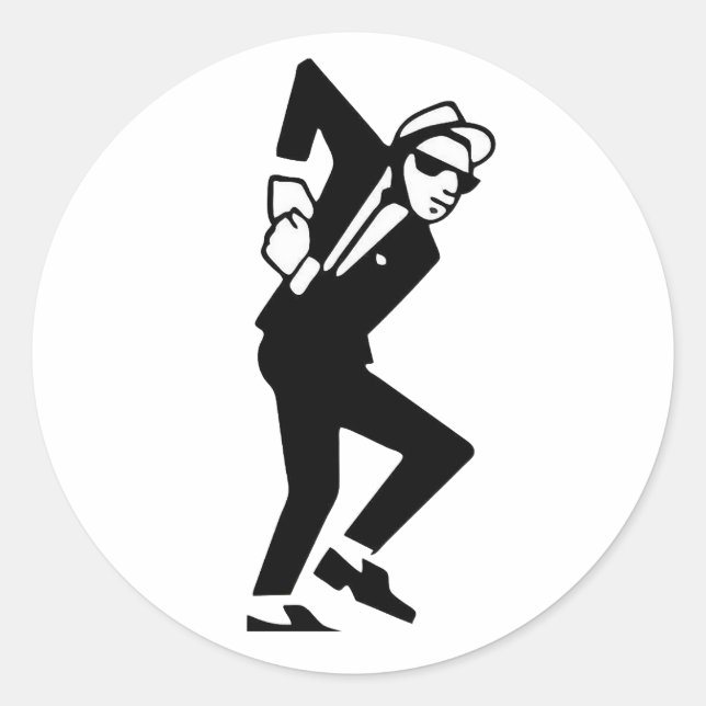 SKA Music Guy Dancing - ska Music Runder Aufkleber (Vorderseite)