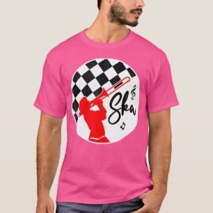 Ska Music Punk Reggae Retro Black Red Checkerboard T-Shirt