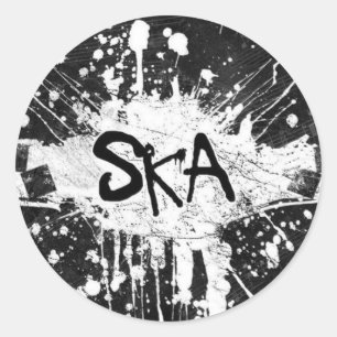 Ska-Musik karierte alte Schule Punkrock 80er Runder Aufkleber