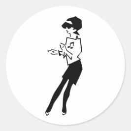 Ska-Musik Mädchen Runder Aufkleber