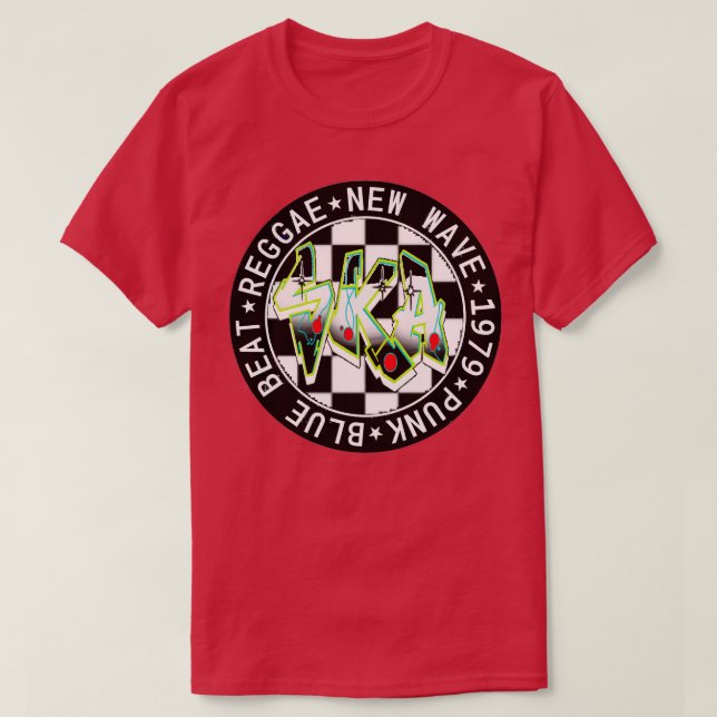 Ska Reggae Aufkleber T-Shirt (Design vorne)