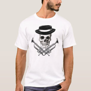 Ska-Schädel mit Trompetenkreuzknochen T-Shirt