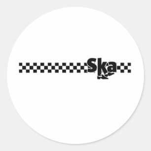 SKA Tanzfüße mit Schachbrettern Runder Aufkleber