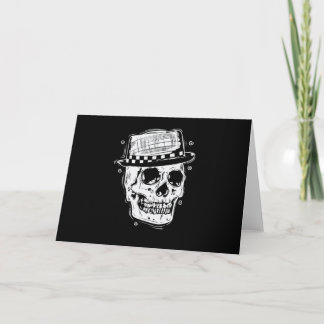 Ska Totenkopf mit Hut Jazz Musikstil Karte