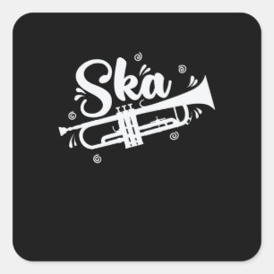 Ska Trompete Swing Jazz Musikstil Quadratischer Aufkleber