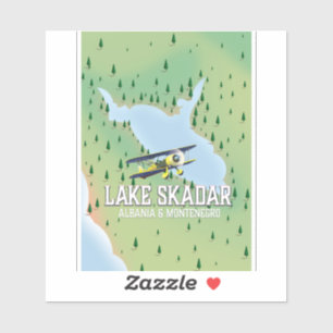 Skadarsee Albanien und Montenegro Seekarte Aufkleber