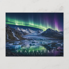Skaftafell-Gletscherlagune Island Aurora Postkarte