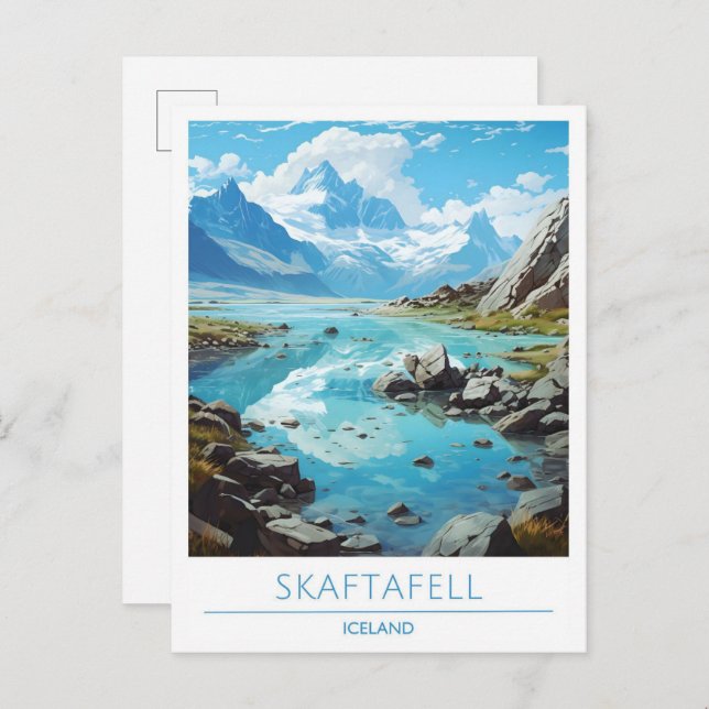 Skaftafell Island Vintage Travel Postkarte (Vorne/Hinten)