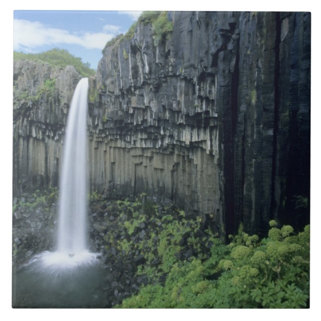 Skaftafell Nationalpark, Wasserfall Svartifoss, Fliese (Vorderseite)