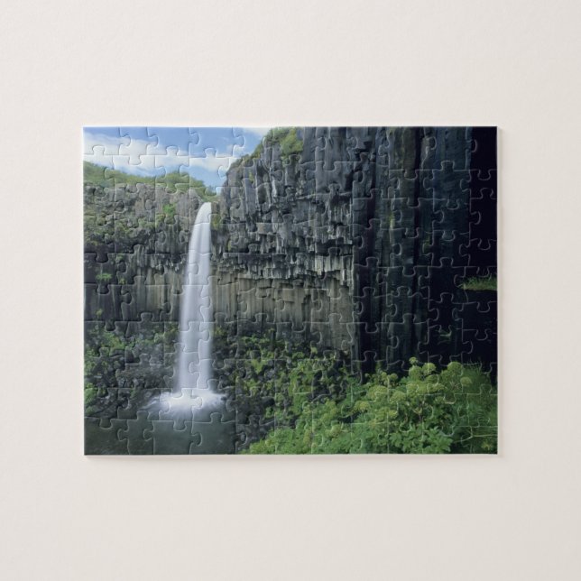 Skaftafell Nationalpark, Wasserfall Svartifoss, Puzzle (Horizontal)