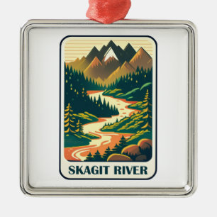 Skagit River Washington Colors Ornament Aus Metall