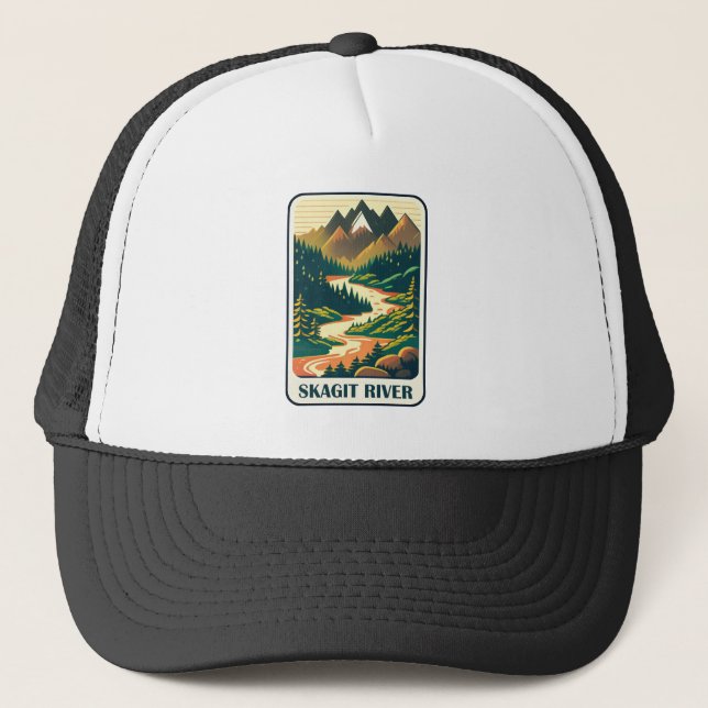 Skagit River Washington Colors Truckerkappe (Vorderseite)