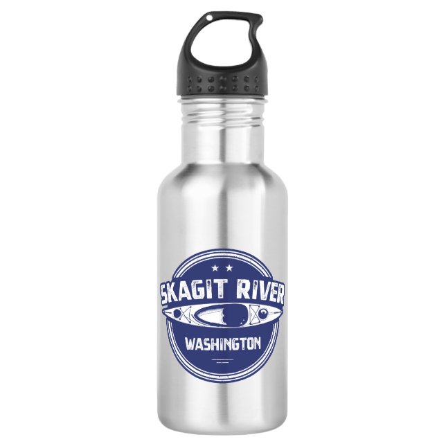 Skagit River Washington Kayaking Edelstahlflasche (Vorderseite)