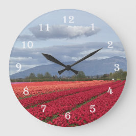 Skagit Valley Washington State Tulpenuhr Kunst Große Wanduhr
