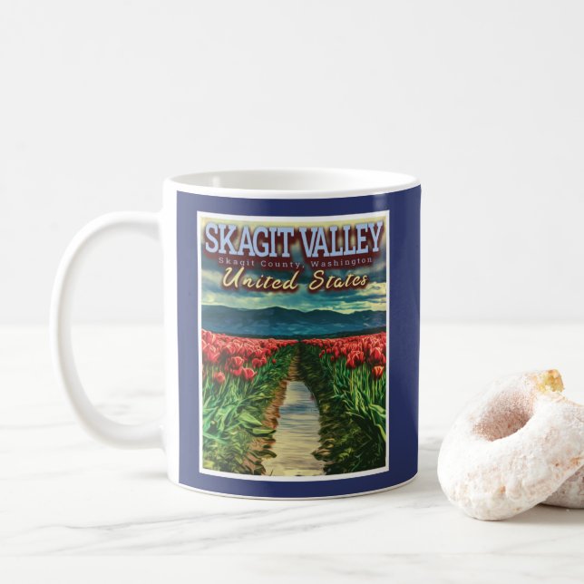 SKAGITALLEY - TULIP FELDER - SKAGIT WASHINGTON KAFFEETASSE (Mit Donut)