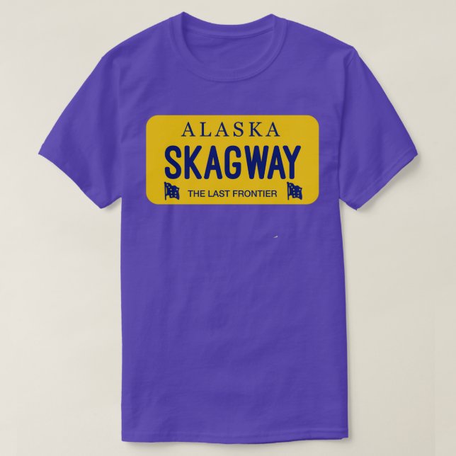 Skagway Alaska Lizenzzeichen Stadt T-Shirt (Design vorne)