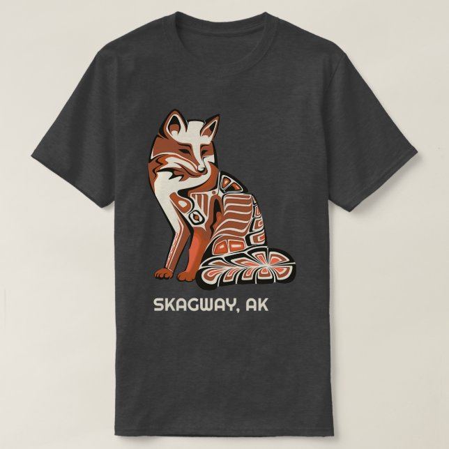 Skagway Alaska Native American Tribal Fox Haida St T-Shirt (Design vorne)