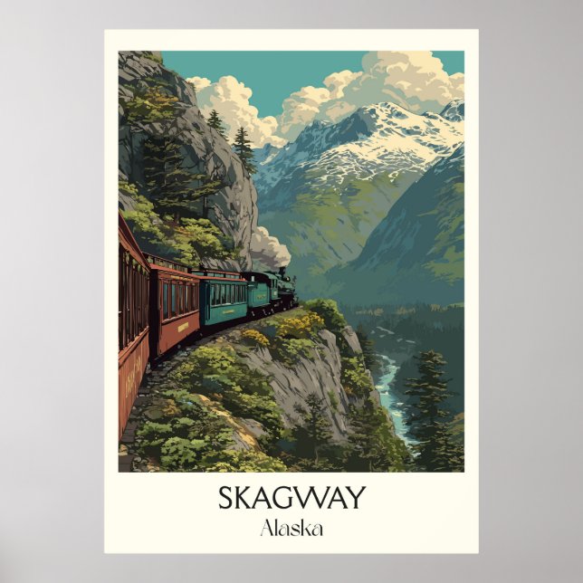 Skagway Alaska White Pass Eisenbahn Poster (Vorne)