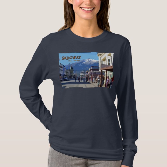 Skagway Damen-lange Hülse T-Shirt (Vorderseite)