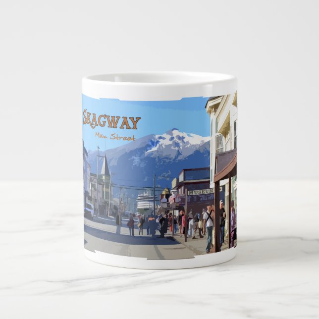Skagway Tunnel-bohrwagenTasse Jumbo-Tasse (Vorderseite)