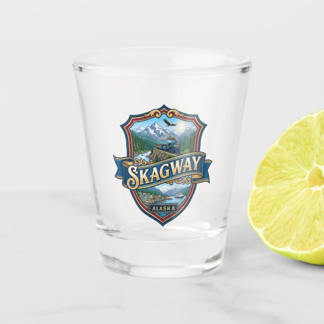 Skagway USA Schnapsglas (Vorderseite)