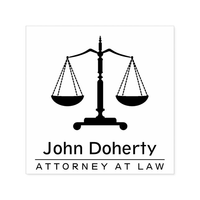 Skala des Justizsymbols | Personalisierbar Permastempel (Design)