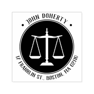 Skala des Justizsymbols Round Address Permastempel