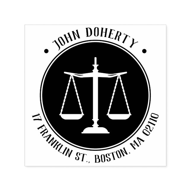 Skala des Justizsymbols | Round Address Permastempel (Design)